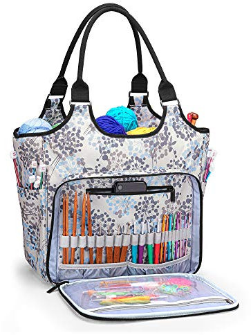 Yarwo Stricktasche zur Aufbewahrung von Wolle, Tasche für Wolle, Aufbewahrungstasche für Häkelnadeln Sets und Stricken Zubehör, Löwenzahn(PATENT ANGEMELDET)