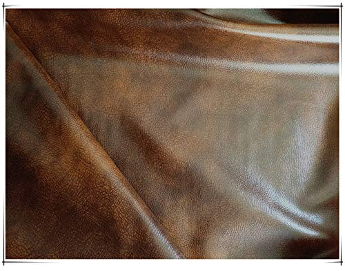 NAKAN Brauner Kunstleder Stoff 138x100cm Antikes Muster PU Lederimitat Polsterstoff Mit Rindsleder Optik für Möbel Polster, Automobil, Sitzbezug, DIY Handwerk