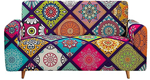 HOSIMA Elastischer Sofabezug 1/2/3/4 Sitzer Sofahusse Strech Sofa Überzug Couch Cover Muster Couchbezug Sofabezüge Schonbezug Couch (1 Sitzer BDB68)