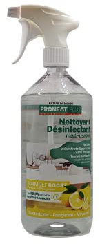 NETTOYANT DESINFECTANT MULTI-USAGES - BACTERICIDE - VIRUCIDE - FONGICIDE 1Litre PARFUM CITRON JAUNE, ELIMINE 99,9% DES VIRUS ET DES BACTERIES.