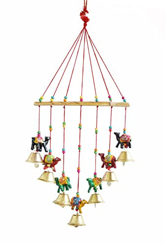 Buntes Kamel-Windspiel Jhoomar zum Aufhängen für Zuhause, Tür, Wand, Tempel, Schlafzimmer, dekoratives Zubehör für Party, Festival-Dekoration, Weihnachtsfeiern, Geschenkgröße: 50.8 cm (Kamel)