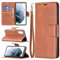 nancencen Kompatibel mit iPhone SE 2020 Hülle, Retro Ultradünnes Lederetui Anti Drop TPU Handyhülle, [Standfunktion] Brieftasche Flip Cover Schutzhülle（Braun）
