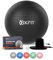 OXFIT Gym Ball - Anti-Burst Multi Size Yoga Ball with Foot Pump - Fitness & Pilates Ball - Multiple Colours (50-55cm (S), Black)
