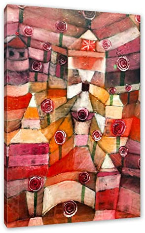 Pixxprint Paul Klee - Rosengarten, Größe: 80x60cm, Leinwandbild, fertig gespannt, Wandbild, Dekoration, Kunstdruck, kein Poster