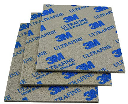 3M Soft Pads, 3 Stück, Schleifschwamm, Schleifpad, Schleifen und Polieren, Nass- oder Trockenschliff, Schaumstoff-Pads, waschbar und wiederverwendbar (Ultrafine)