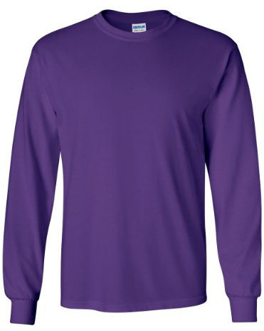 Gildan Men's Ultra Cotton Long Sleeve T-Shirt, Style G2400, Purple, Large