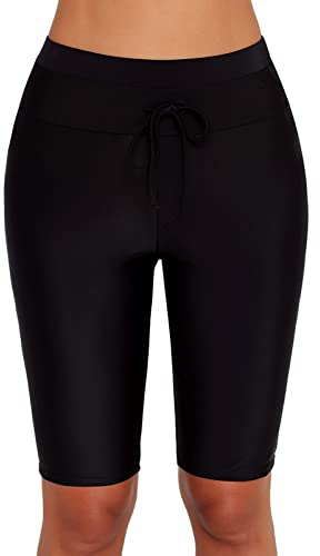 Ejoyous Pantaloncini da Bagno da Donna Pantaloncini da Bagno UV Pantaloncini da Bagno per Sport Acquatici Pantaloncini da Surf a Vita Alta al Ginocchio Beachwear