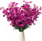 HUIANER Künstliche Orchideen-Blumen, künstliche Seide, türkis, Orchideen, künstliche lange Stielblumen für Hochzeit, Brautstrauß, Boutonniere, Kranz, Outdoor-Dekoration, 12 Stück (lila)