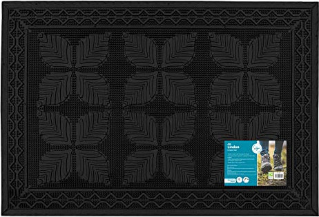 JVL Linden Scraper Rubber Pin Doormat 40x60cm