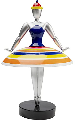 Kare Design Deko Figur Primaballerina Stripes, Mehrfarbig, Polyresin, Stahlstange, Handgearbeitet, Handbemalt, 35x22x22cm (H/B/T)