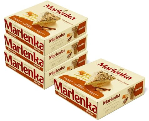 MARLENKA® 3+1 Honigkuchen mit Zimt 4 x 800 g | Tschechischer Kuchen für Desserts und Geschenksets | Leckere Honigkuchen Geschenkbox | Honey Cake für besondere Anlässe