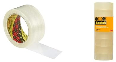 Scotch 3M 371 Pack de 6 Rouleaux de ruban Polypropylène classic 50 mm x 66 m, Transparent & Ruban Adhésif Transparent 508-8 Rouleaux - 19mm x 33m - Ruban Adhésif Transparent à Usage