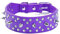 haoyueer Collar de perro de cuero con tachuelas con pinchos, con remaches de bala y diamantes de imitación, suave y ajustable para perros medianos y grandes (L, morado)