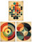 Artery8 Set of 3 Bauhaus Mid Century Modern Abstract Geometric Concentric Circles Aesthetic Unframed Wall Art Living Room Poster Prints Pack