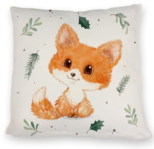 speecheese Baby Fuchs im Aquarell-Stil Kissen EIN bequemes DekoKissen für die Couch Kissen niedliches Frauen KuschelKissen Natur Waldtiere Motiv Aquarell Winter Sofa