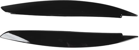 Glänzend Schwarze Scheinwerfer-Augenbraue Vorne Links Rechts – 2 Stück – für 1er E81 E82 E87 E88 (Schwarz glänzend)
