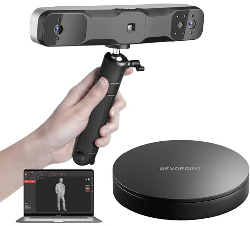 Revopoint Range 2 3D-Scanner 3D-Druck Handheld 0,1 mm Präzision 3D-Modellierung Eingebaute RGB-Farbkamera Unterstützt Body-Scanning von großen ObjektenMit großem, automatisch drehendem Karussell