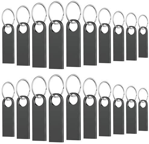Wooolken Mini Memorias USB Pendrive 2GB 20 Unidades Resistentes al Agua Metal para Ordenador Portátil, Ordenador, TV, Coche(Color de la Pistola)