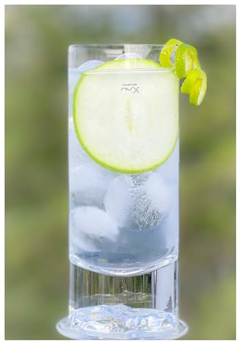 Topkapi Lot de 4 verres à Gin Tonic - Motif tête de mort - Passe au lave-vaisselle - Verre en cristal sans plomb - Fait main - 310 ml - Excellent pour le gin tonic et les longs drinks