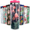 Pixly® Flamant rose et fleurs tropicales thermos Mug de voyage thermos pour café thé 400 ml Motif floral – Flamingo Paradise