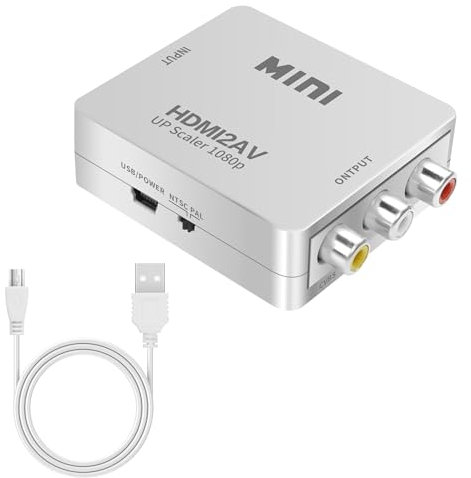 YAODHAOD Adaptador HDMI-3RCA macho a 3 RCA hembra, adaptador convertidor de componentes VA de vídeo compuesto adecuado para HDTV, DVD y la mayoría de dispositivos de proyectores LCD (convertidor HDMI