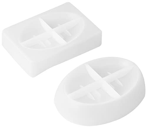 Nagoyuki 2 StüCke Silikon Seifen Schale Harz Form Oval/Quadratischer Abfluss Seifen Epoxid Harz Gieß Form Haus Organizer