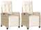 vidaXL Gartensessel 2 STK., Gartenstuhl mit Fußteil, Garten Liegestuhl mit Verstellbarer Rückenlehne Fußstütze, Sessel Relaxsessel Gartenmöbel, Beige Poly Rattan