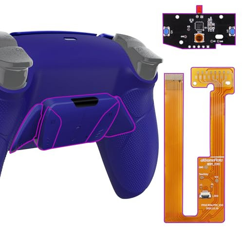 eXtremeRate RISE4 Remap Kit pour ps5 Manette BDM-030/040/050, Coque Arrière Redessinée avec 4 Palette pour ps5 Controller BDM-030/040/050, Carte améliorée, Bleu Cobalt