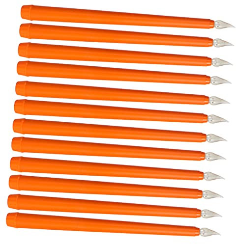 HOMOCONO 12St farbige Kerzenlichter Spitzkerzen gefärbt elektrische Stabkerzen bunte Spitzkerzen faschingsdekoration fasching dekoration Halloween-Kerzenlichter LED-Kerzen Plastik pp Orange
