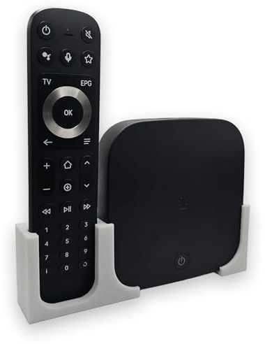 ALYXOR Wandhalterung für Magenta TV One (1. Generation) und Fernbedienung - Platzsparende Halterung, einfache Installation, robuste Bauweise - inkl. Klebepads und Schrauben (Weiß, 2.Generation)