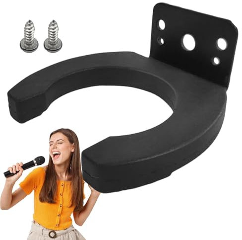 Mikrofon-Wandhalterung, Wand-Mikrofonhalterung,Metall-Mikrofonhaken Wandhaken - Mikrofonhalter für Mikrofonständer, Mikrofonhalterhalterung für Zuhause, Klassenzimmer