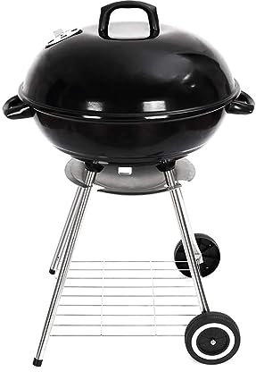 Großer runder Holzkohlegrill – schwarzer amerikanischer Grill für den Außenbereich, Innenhof, Picknick, Camping, Heckklappe – kleiner klappbarer Tischgrill