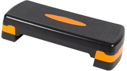 rockible Aerobic-Stepper, verstellbares Step-Board für Männer und Frauen, Workout-Stepper, Übungs-Step-Plattform für Yoga, Gewichte, Fitnesstraining, Schwarz Und Orange, 68cm