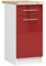 AKORD | Küchenschrank mit Arbeitsplatte - Oliwia S40 | Küchenunterschrank mit Tür, Schublade und 2 Einlegeböden | Unterschrank Küche 40 cm Breit | ABS-Kante 18 mm | 46 x 40 x 85 cm | Weiß & Rot Glanz