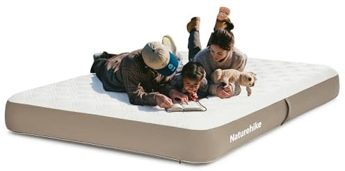 Naturehike Luftmatratze für 2 Personen 400kg Tragfähigkeit 25cm dick Verstellbarer Härtegrad ideal für Camping Reisen und Zuhause Verwendung