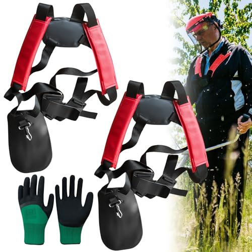 2 Stück Schultergurt für Freischneider, Verstellbare Doppelte Schultergurte, Rasentrimmer Doppel Schultergurt Freischneider Rasenmäher Gartenarbeit Zubehör für Rasenmäher Freischneider