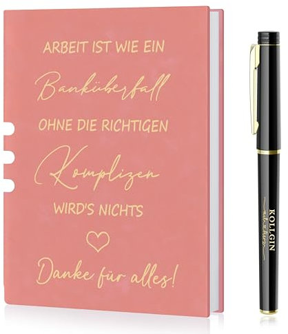 Dankeschön Geschenke für Kollegen,A5 Leder Notizblock Kleine Geschenke für Kollegen Lehrer Inspirierend,Geschenke für Kollegen Notizblock Beste Danke Geschenk Kollegen Abschiedsgeschenk (Rosa)