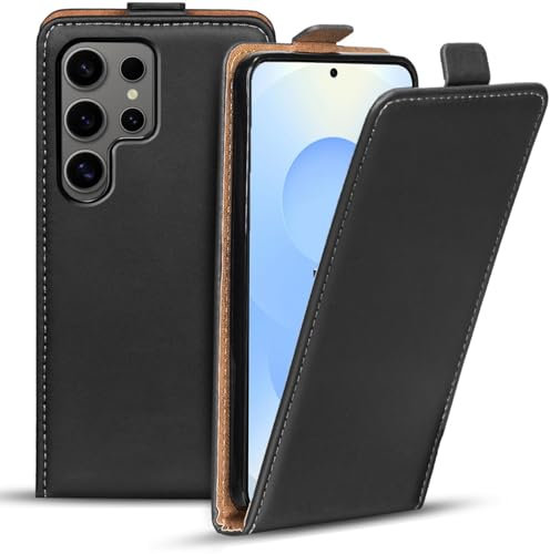 Verco Flip Cover für Samsung Galaxy S25 Ultra Case, Flipstyle Schutzhülle für Samsung S25 Ultra Hülle Tasche vertikal klappbare Handyhülle, Schwarz