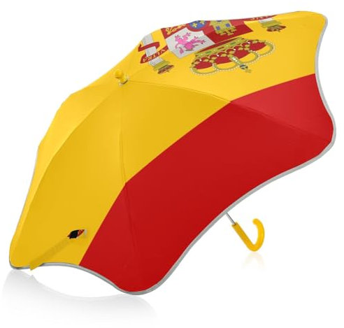 ODAWA Paraguas para niños, diseño de bandera de España, resistente al viento, protección UV, paraguas clásico para lluvia para niños