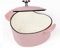 Olla de hierro fundido esmaltado con tapa, cacerola en forma de corazón de 1,9 L, sartén rosa antiadherente, olla pequeña ideal para cocinar multifuncional
