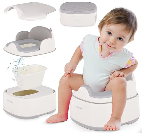 SUN BABY Pot 3-en-1 Enfant 1-6 Ans - Blanc | Pot, réducteur et marchepied