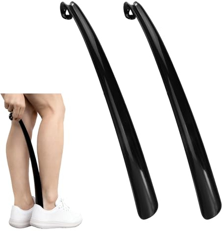 2 Pièces Grand Chausse Pieds Long Manche, 43 cm Ergonomique Allongé | Adapté aux Personnes Qui Restent Longtemps Assises, Aux Seniors, Aux Femmes Enceintes et Souffrant de Légers Maux de Dos
