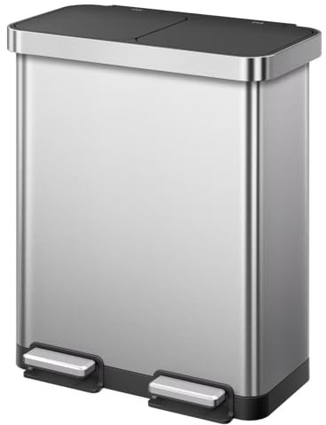 EKO Hana Deluxe Poubelle de Cuisine 40 L + 28 L à Pédale