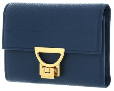 Coccinelle Leder Geldbörse Arlettis Wallet Grained Leather Deep Blue Petrol