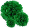 Premium [Pack of 10] Large Tissue Paper Pom Poms (Dark Green 10)