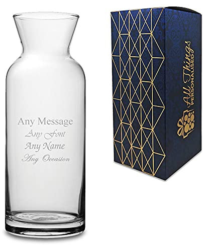 Personalised Engraved Village Carafe Or Vase Decanter Birthday