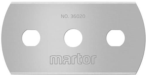 MARTOR 36020 Lot de 250 lames de rechange pour cutter de sécurité 22 mm Tranchant dans un distributeur 4 utilisations