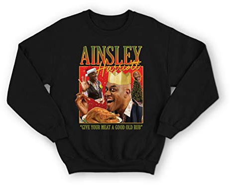 Sanfran Clothing Ainsley Harriott Homage Xmas Christmas Funny UK Gift Cook Meme Tribute TV 90's Icon Jumper Sweater