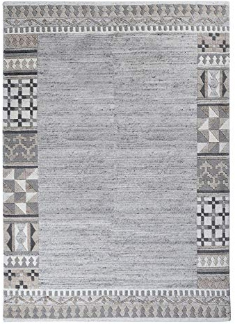 Teppich aus 100% Schurwolle (IWS); handgetuftet | Größe: 70 x 140 cm; Farbe: Natur Grau | THEKO die markenteppiche - Royal Natur