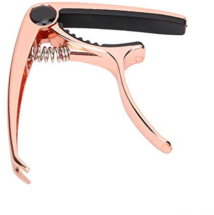 Gitarren-Capo-Klemme, Key Tuner Zinklegierung für Volksgitarre Für 4-6-Saiter-Gitarre, Bass, Ukulele(Roségold) Musikinstrumentenzubehör